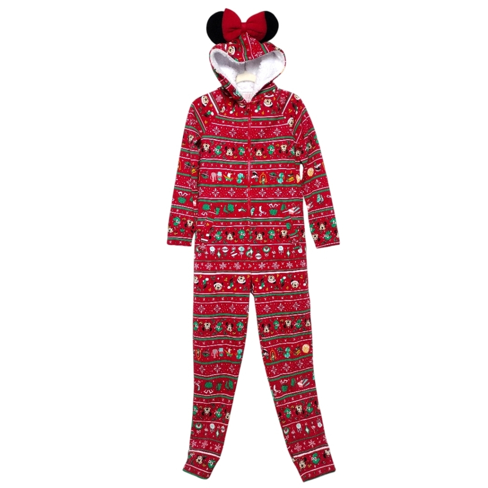 Disney Parks Minnie Mouse Holiday Christmas Onesie Bodysuit Pajamas Size XS